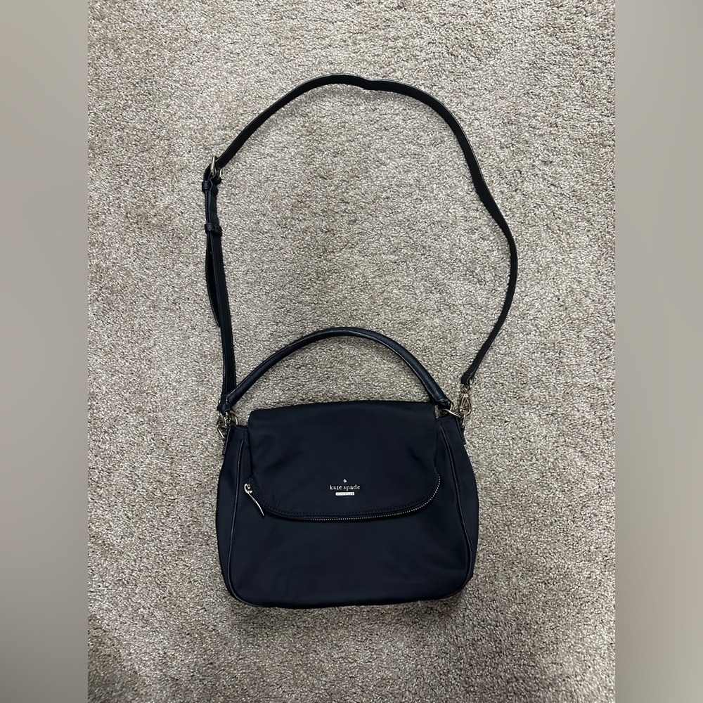 Kate Spade Nylon Crossbody Bag, Black with Gold Hardware